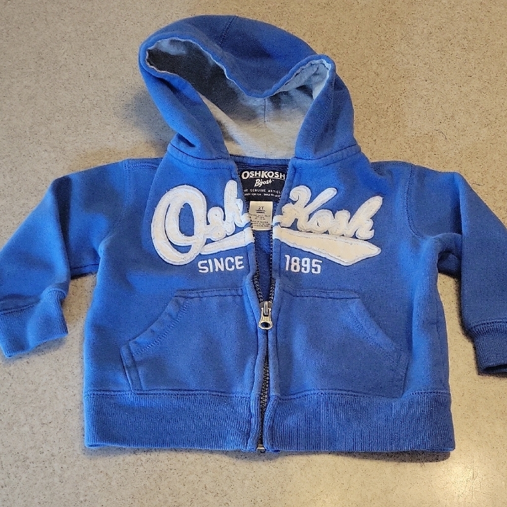 OshKosh Toddler Zipup Blue Hoodie Size 2T